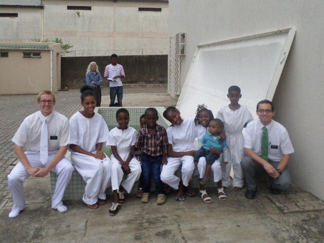 Everyone baptized! Joana, Taynara, Vilma and Gerson (another young child was baptized from the Polana Branch!)